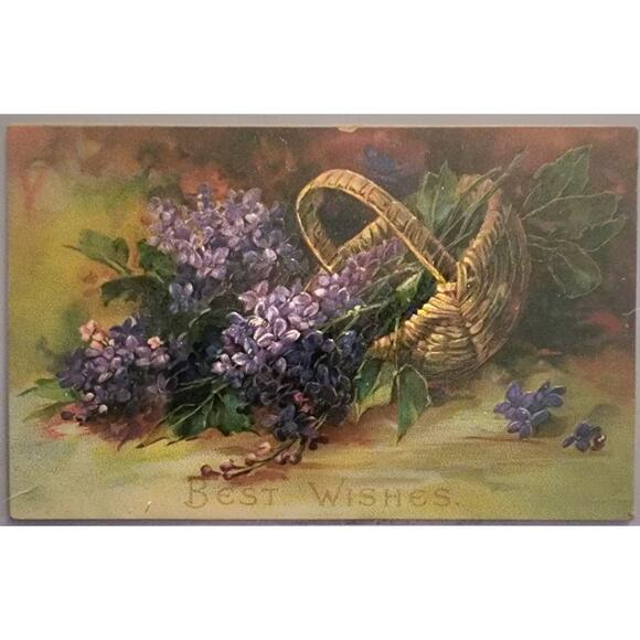 Lot Of Four Vintage Antique Embossed Postcards Flowers - Picture 3 of 9